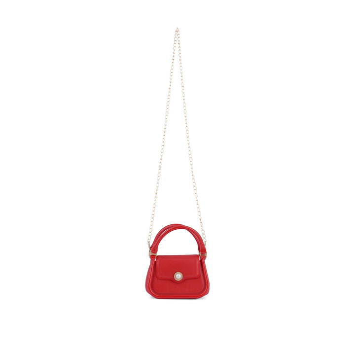 Croc Textured Mini Handbag in Red