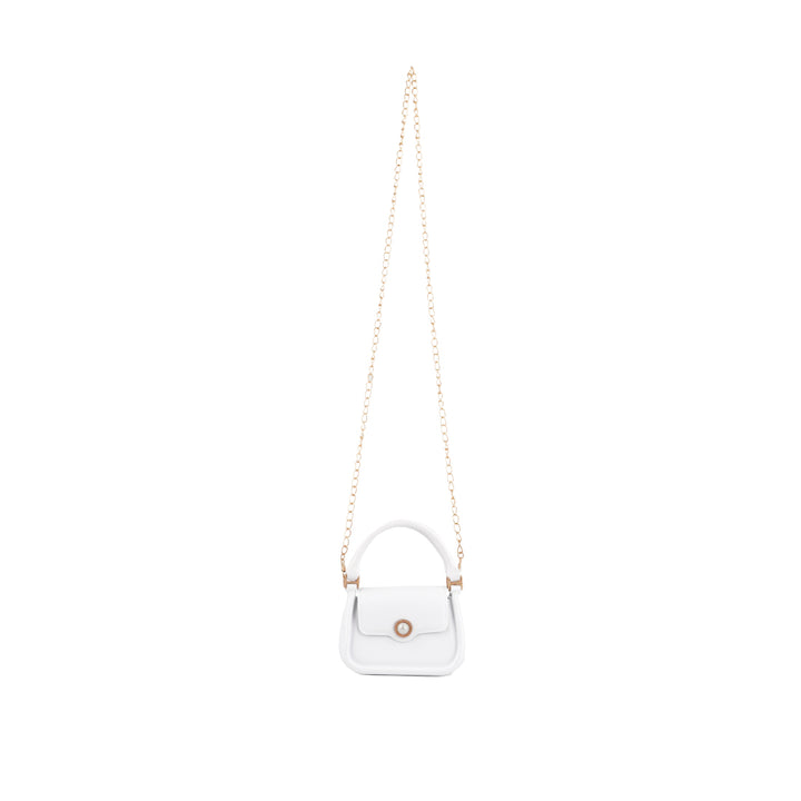 Croc Textured Mini Handbag in White