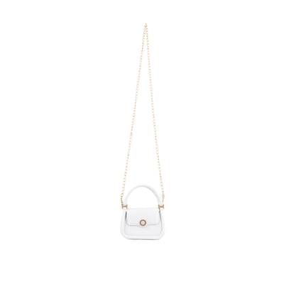 Croc Textured Mini Handbag in White