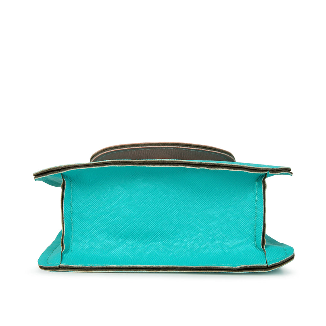 Round Flap Mini Statement Bag in Blue