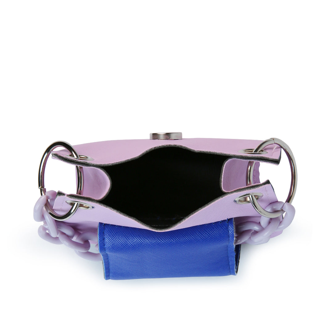 Round Flap Mini Statement Bag in Lilac