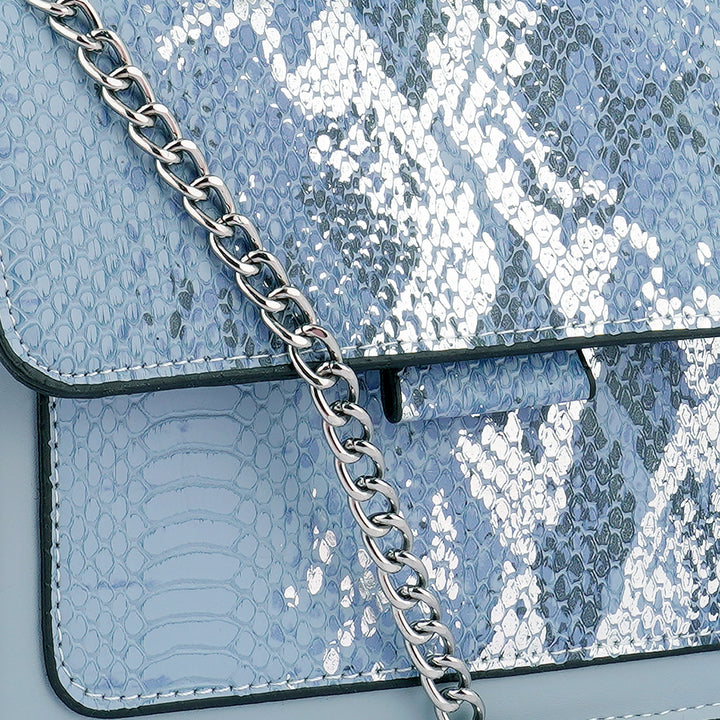 Blue Reptile Print Sling Bag