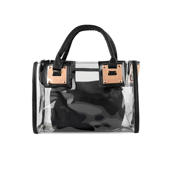 Black Clear Handbag With Pouch