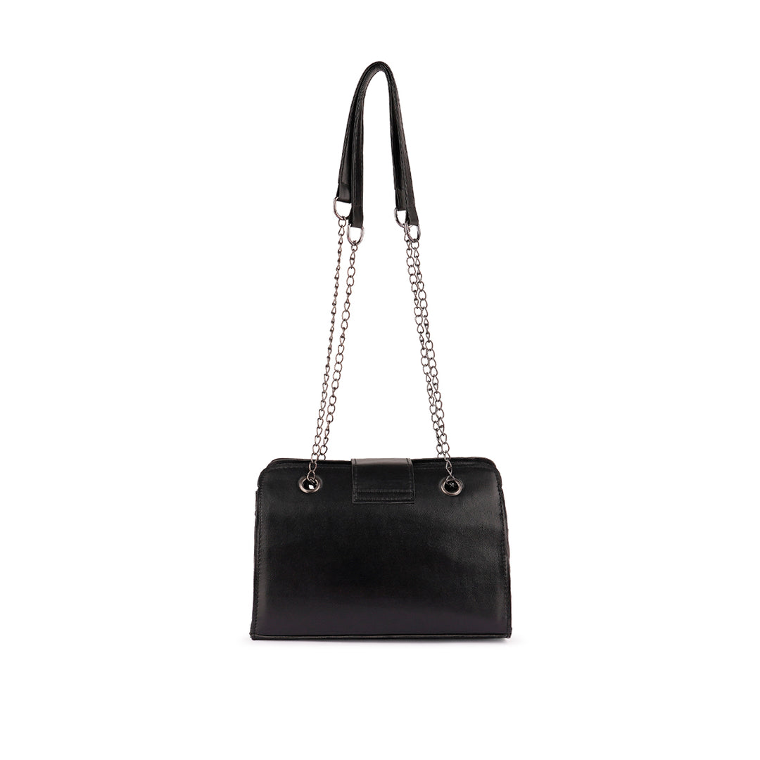 Black Quilted Statement Sling Bag