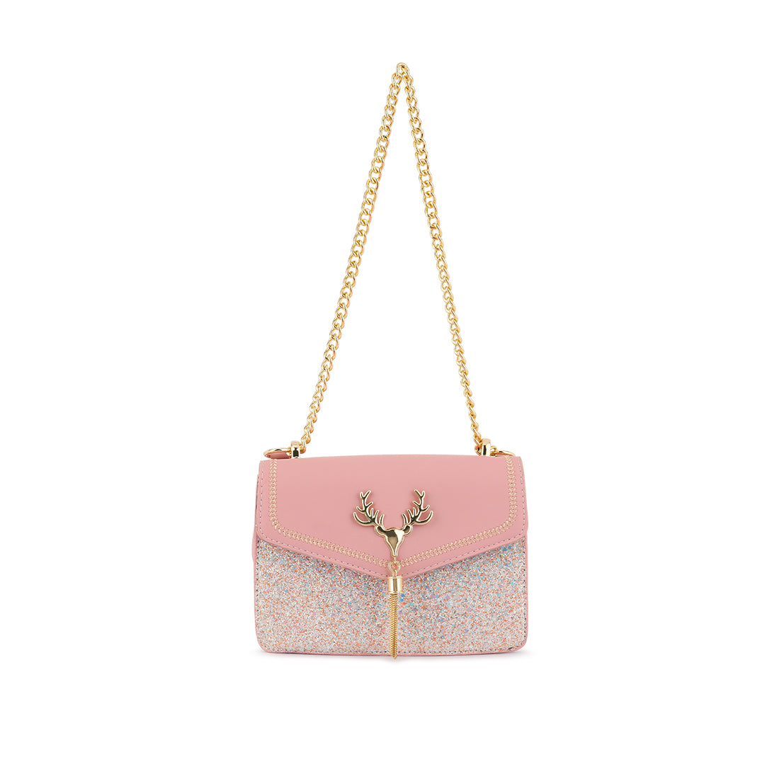 Pink Glitter Envelope Sling Bag