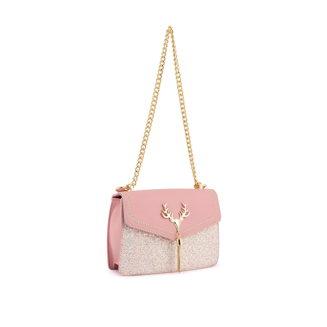 Pink Glitter Envelope Sling Bag