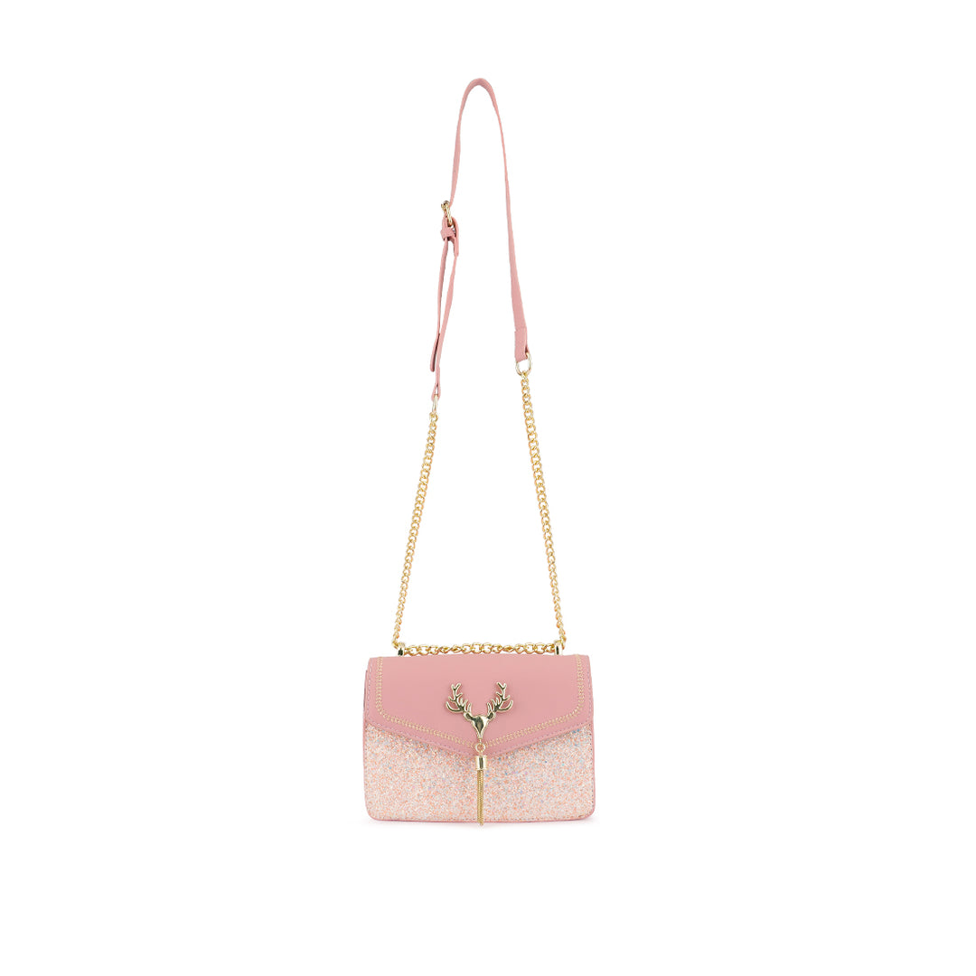 Pink Glitter Envelope Sling Bag