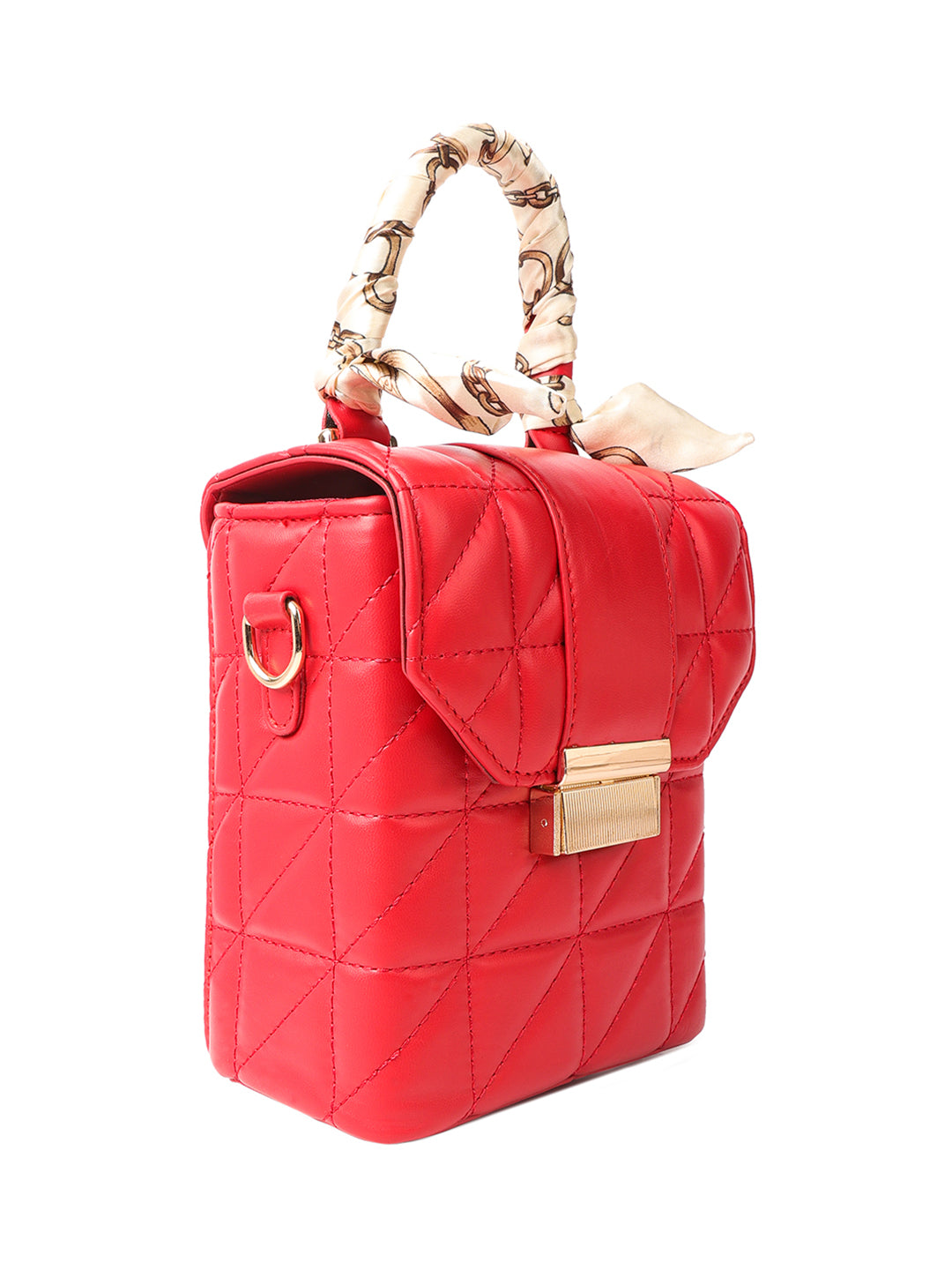 quilted bucket handbag#color_red