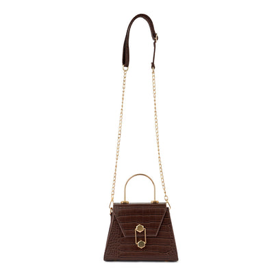 croc pu sling bag#color_brown