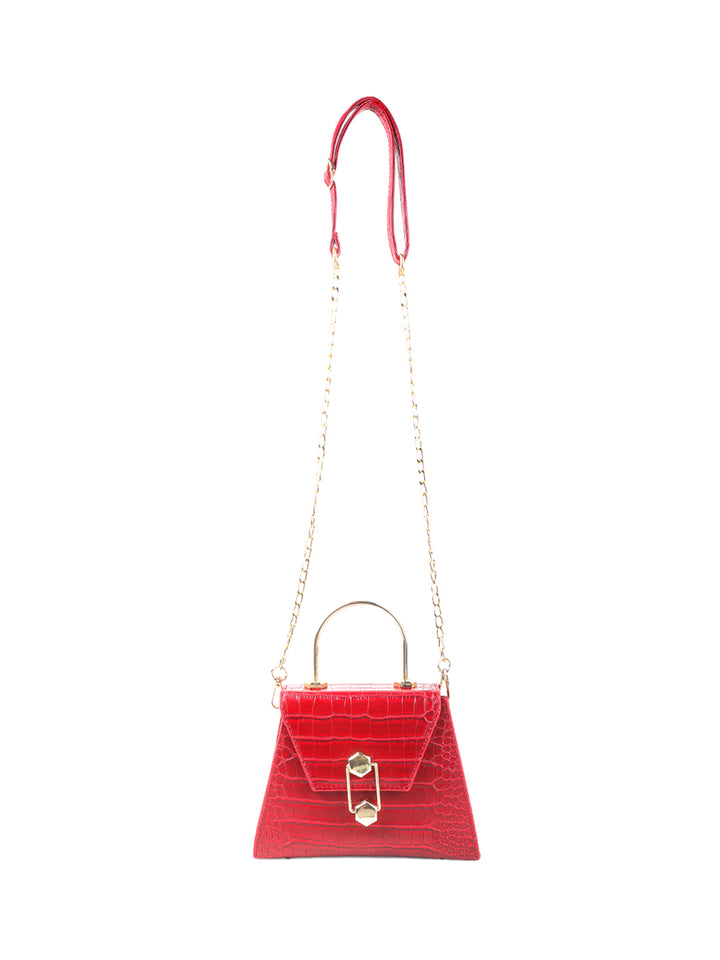 Red Croc PU Sling Bag