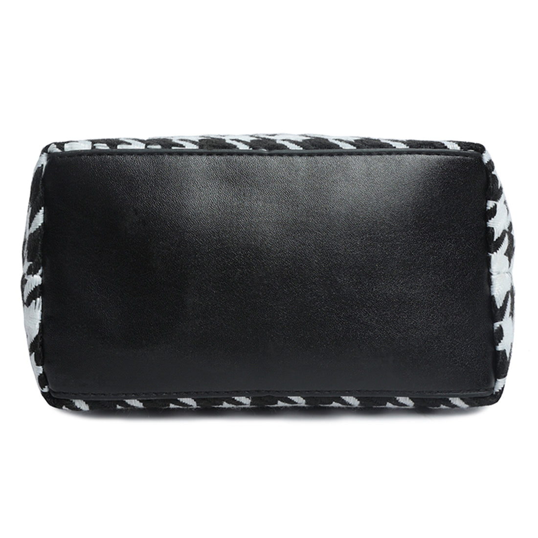 houndstooth pattern handbag#color_black