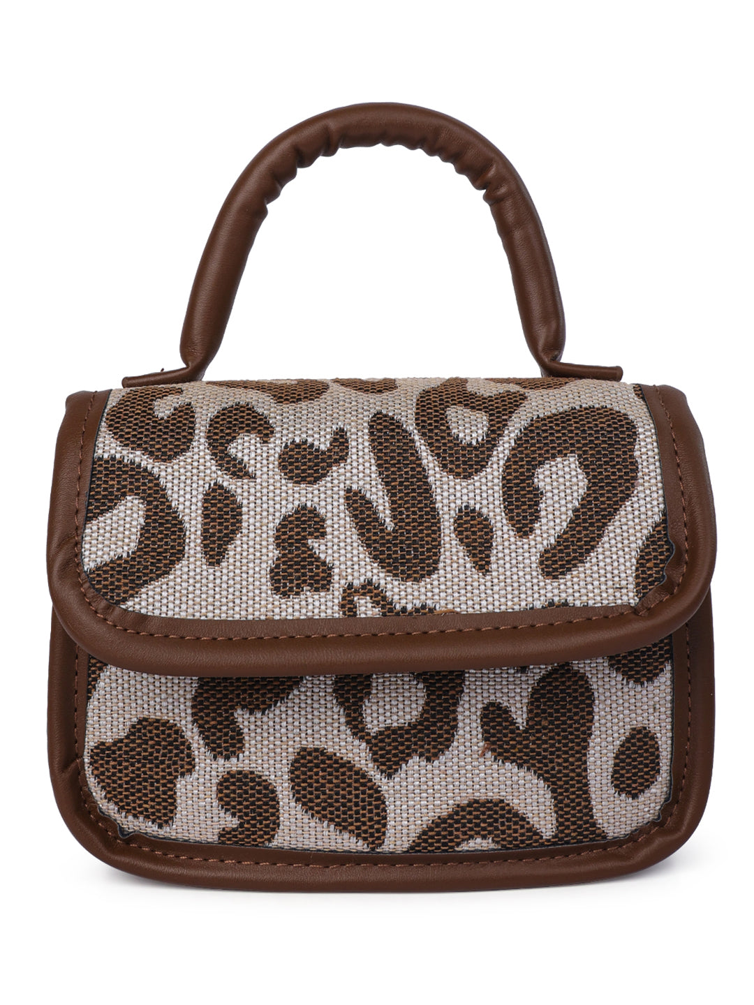 buffalo print sling bag#color_brown