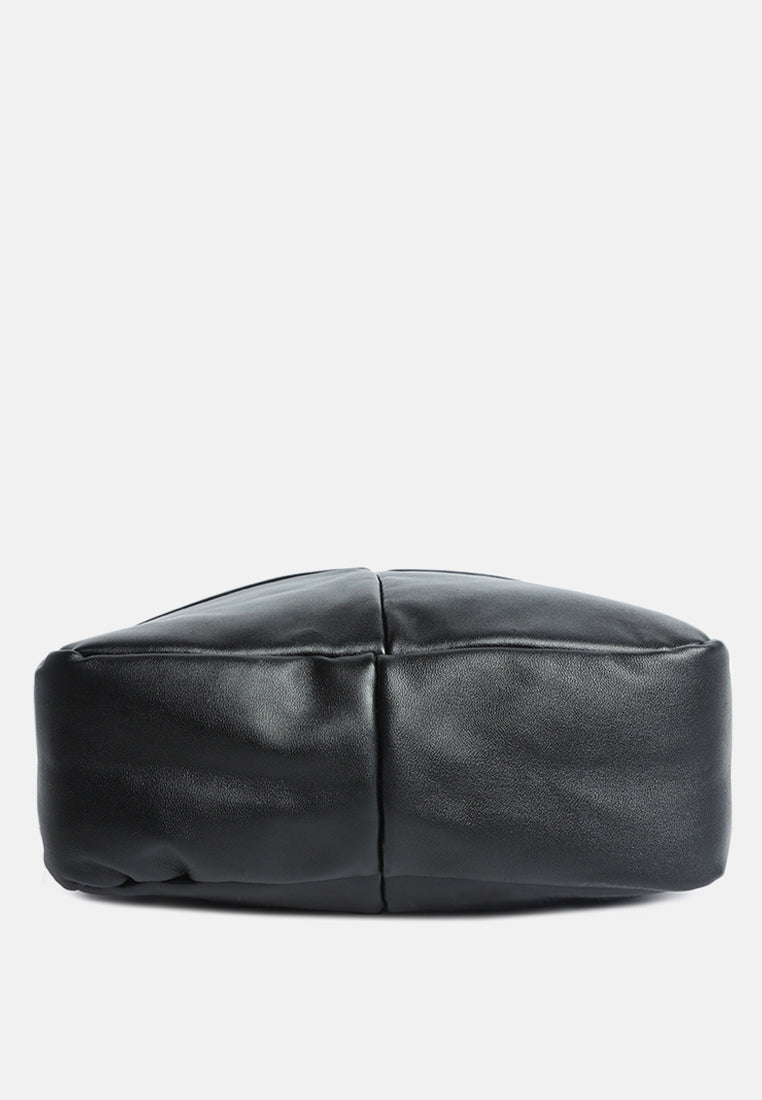 faux leather hand bag#color_black