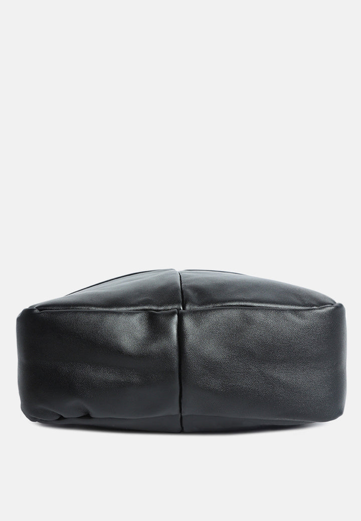 faux leather hand bag#color_black