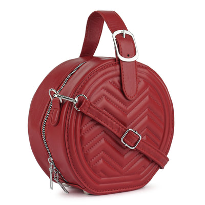 round quilted sling bag#color_red