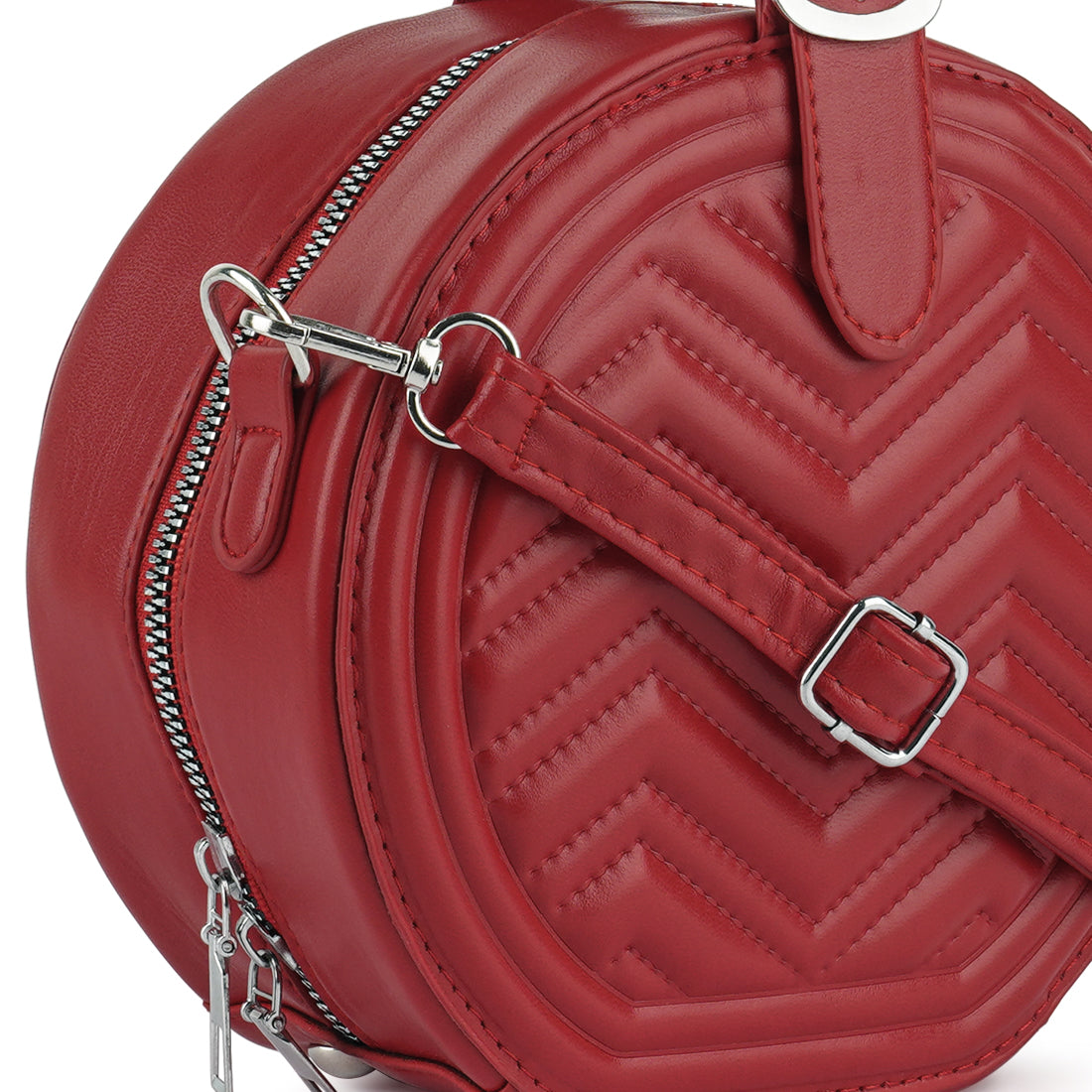round quilted sling bag#color_red