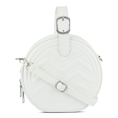 round quilted sling bag#color_white