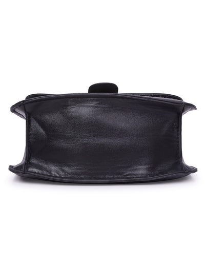houndstooth woven detail sling bag#color_black