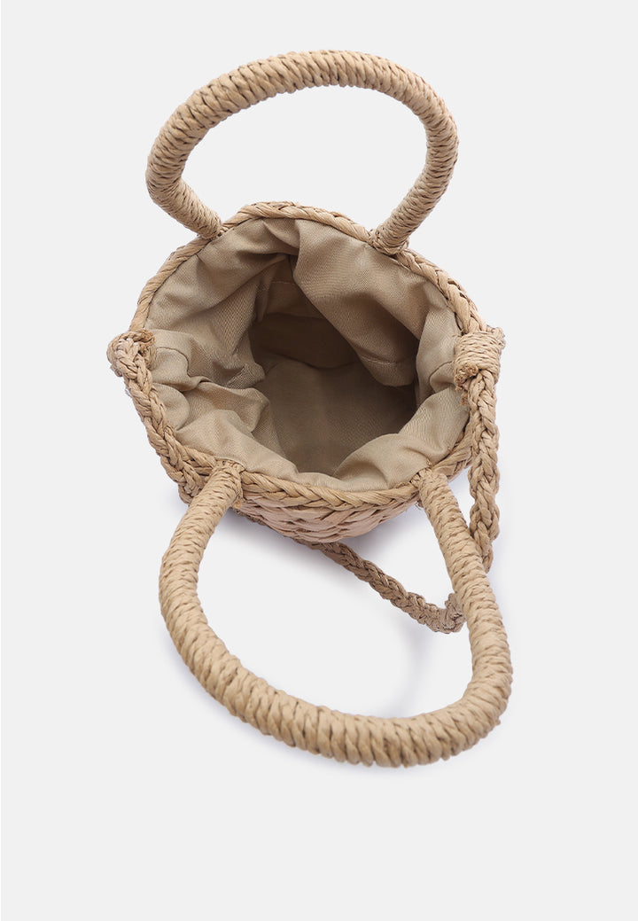 floral woven basket bucket bag#color_dark-beige
