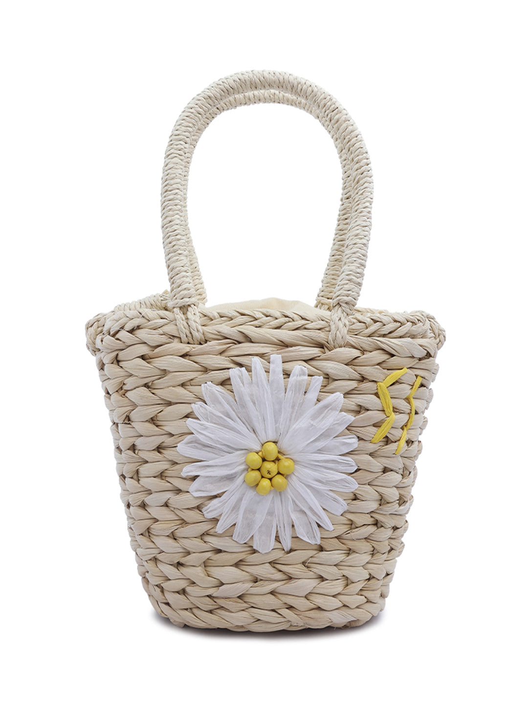 floral woven basket nucket bag#color_beige