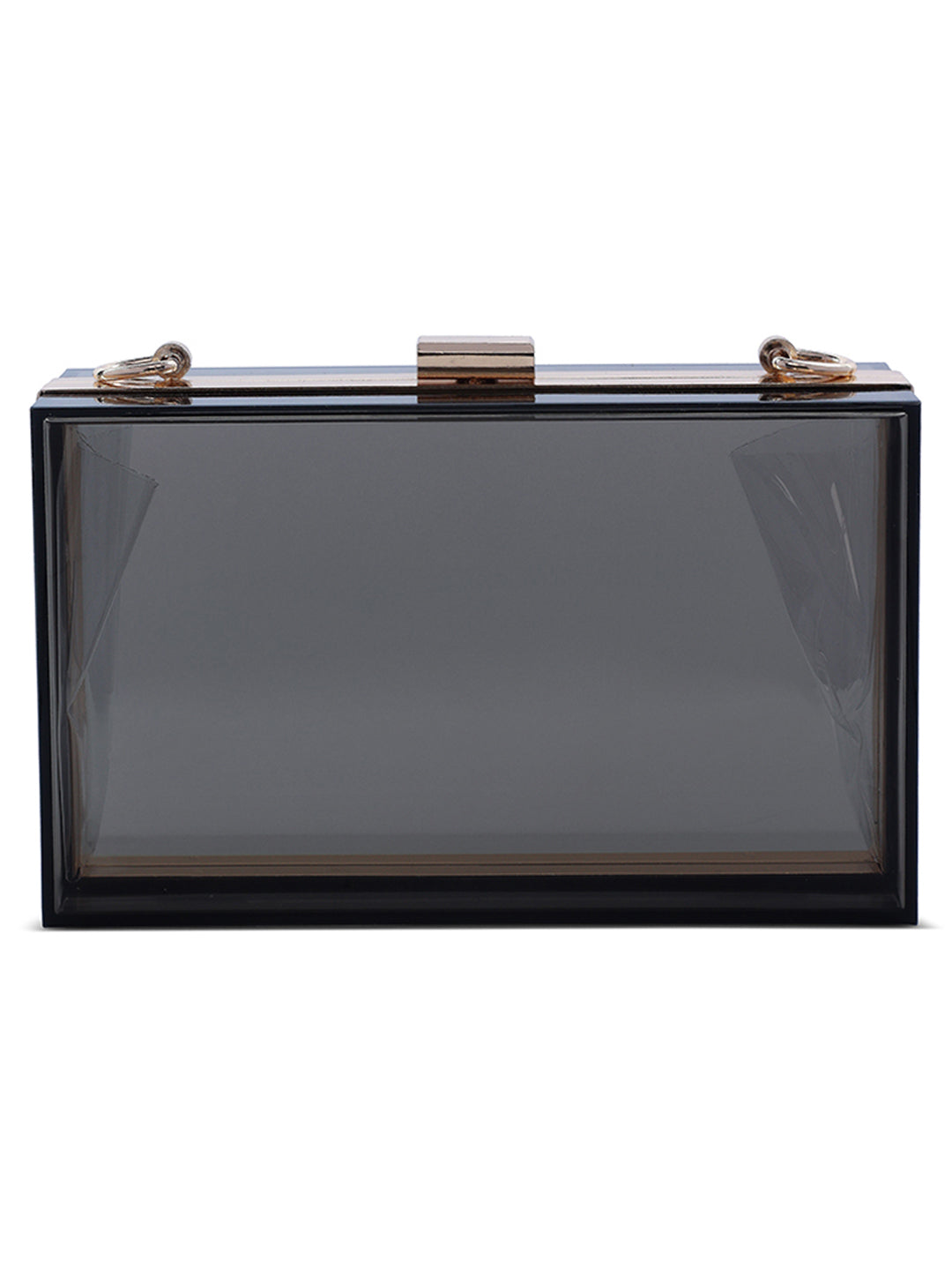 clear rectangle clutch bag#color_black