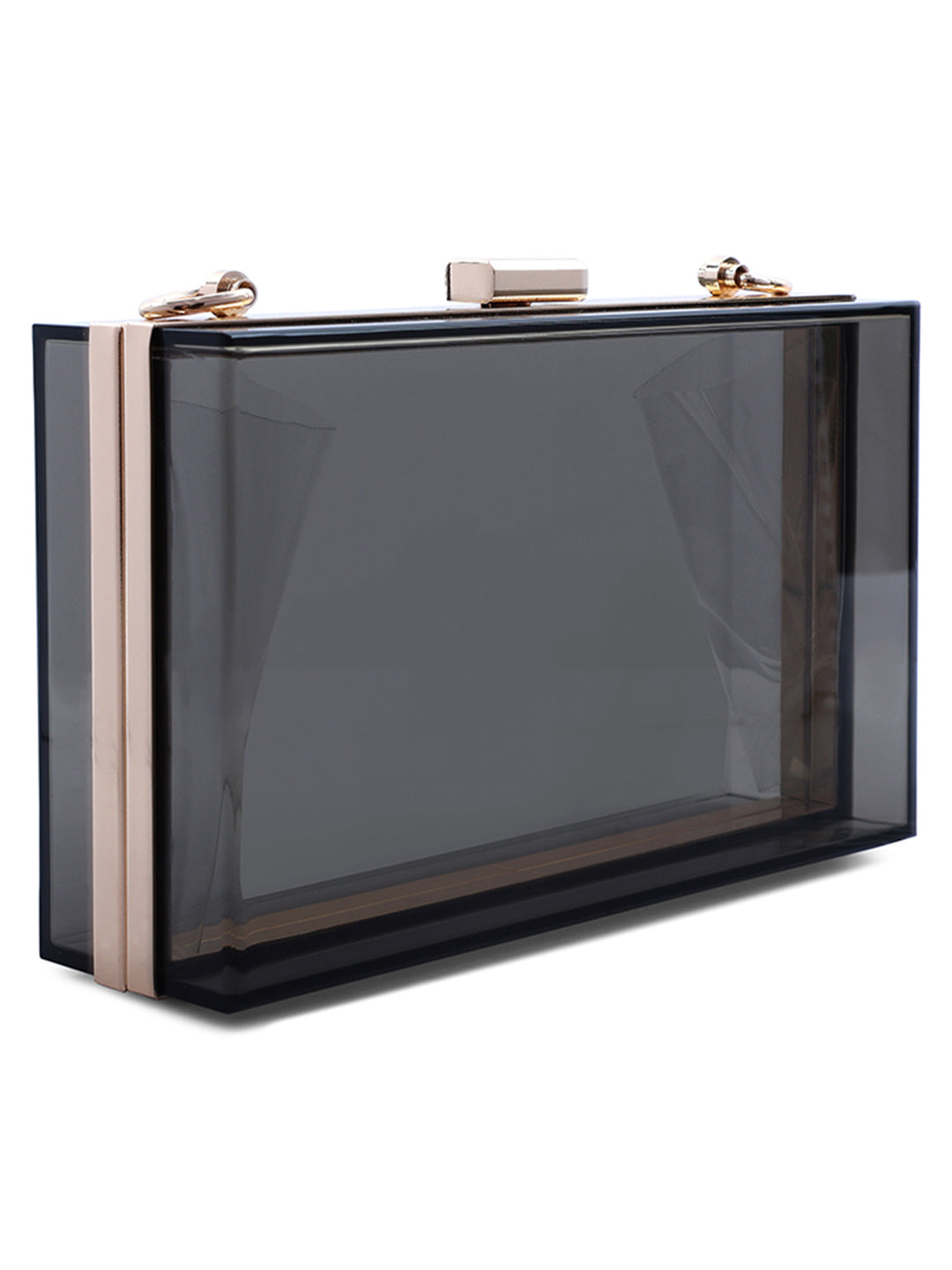 clear rectangle clutch bag#color_black