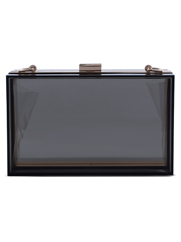 clear rectangle clutch bag#color_black