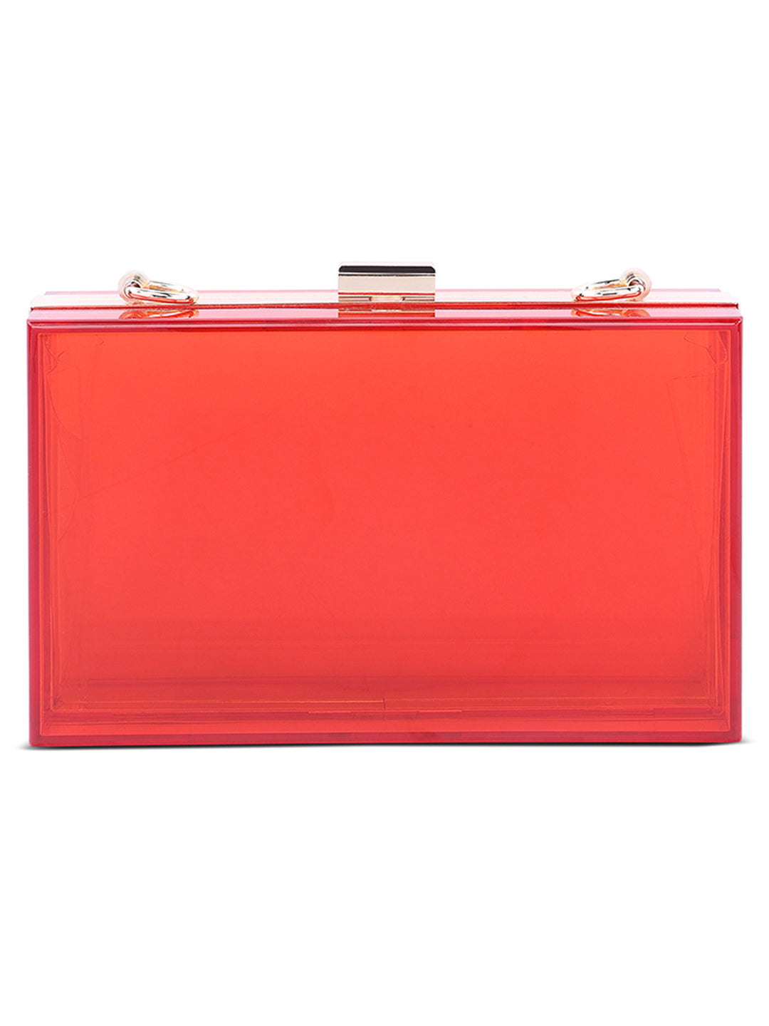 clear rectangle clutch bag#color_red