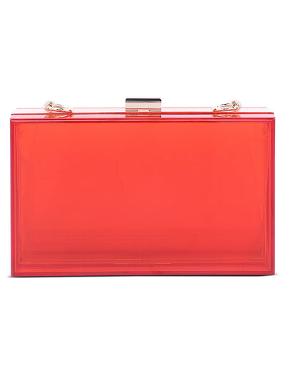 clear rectangle clutch bag#color_red