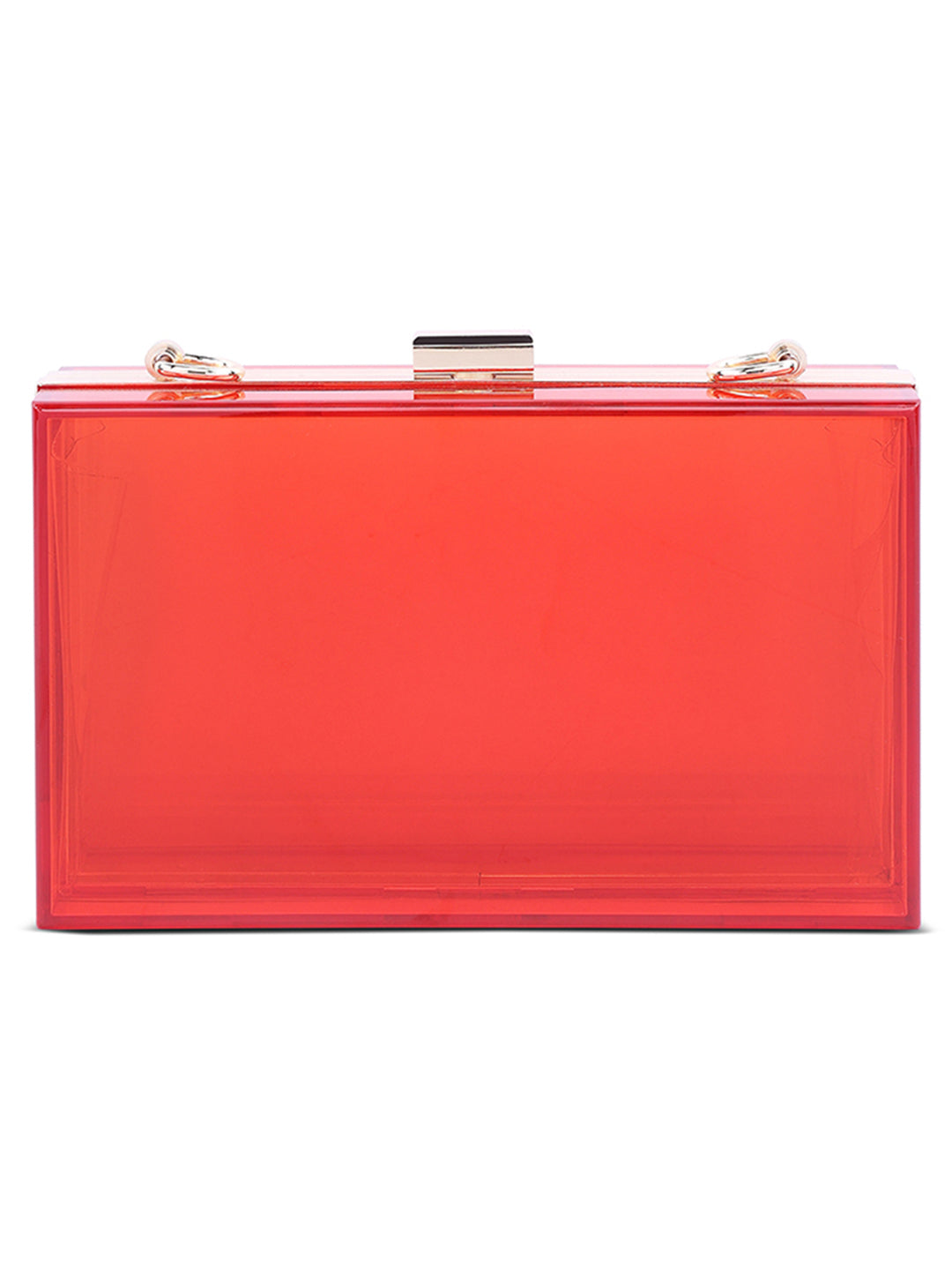 clear rectangle clutch bag#color_red