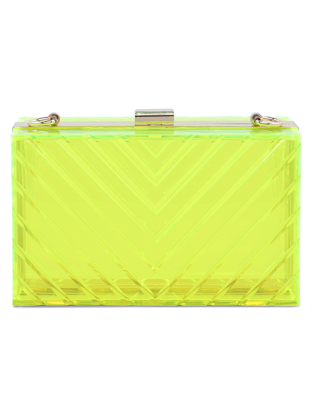 chevron pattern clear clutch bags#color_lime