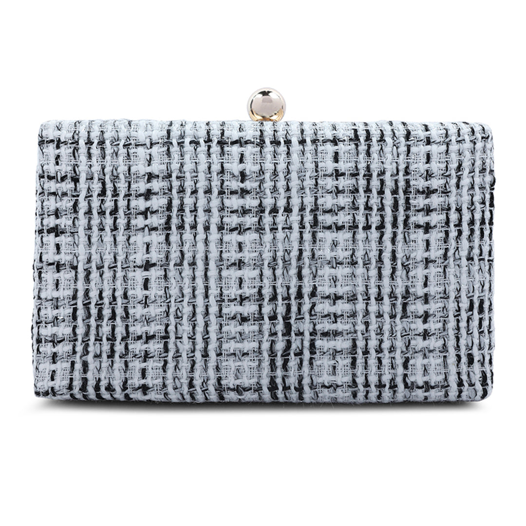 creative weave clutch bag#color_white