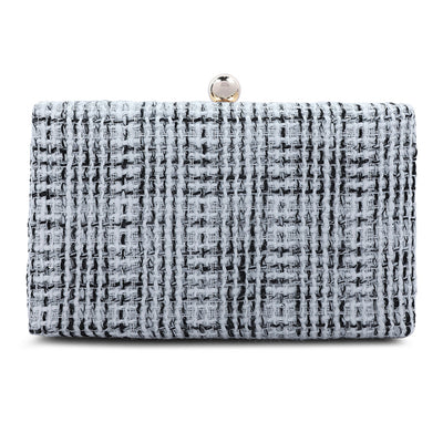 creative weave clutch bag#color_white
