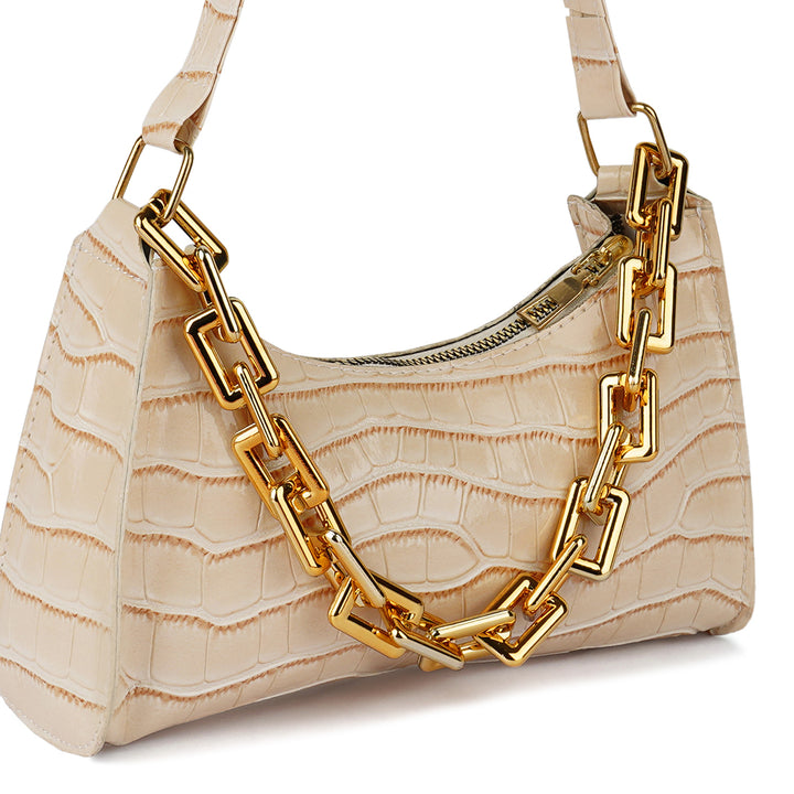 croc pattern baguette bag#color_off-white