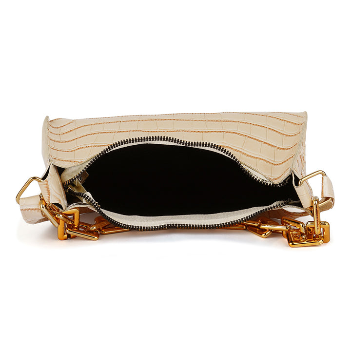 croc pattern baguette bag#color_off-white