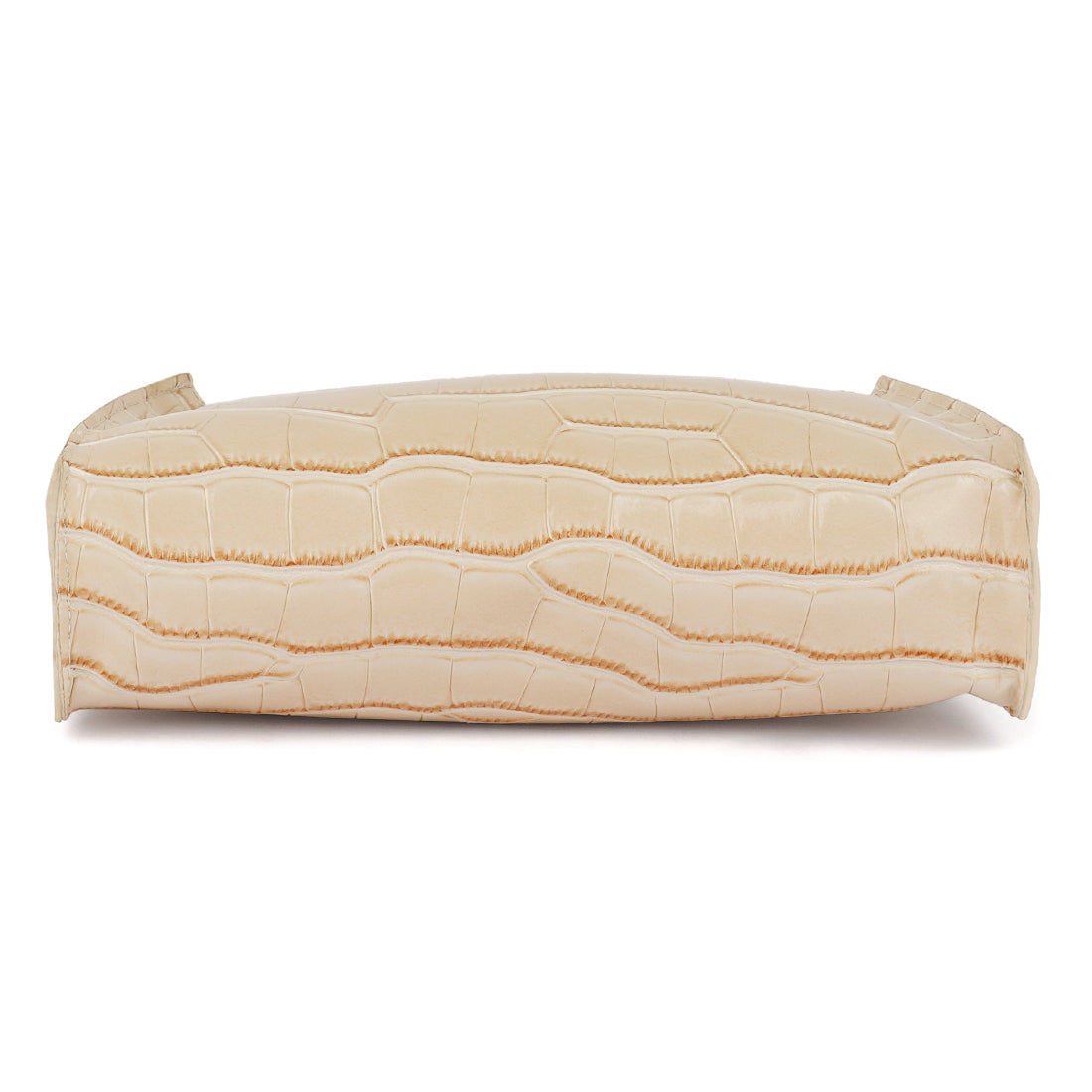 croc pattern baguette bag#color_off-white