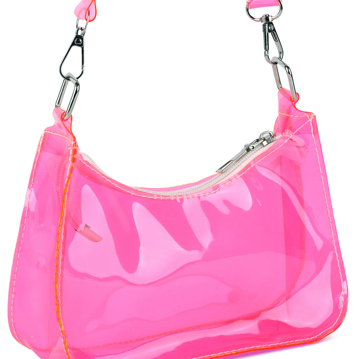 jelly baguette bag#color_fuschia
