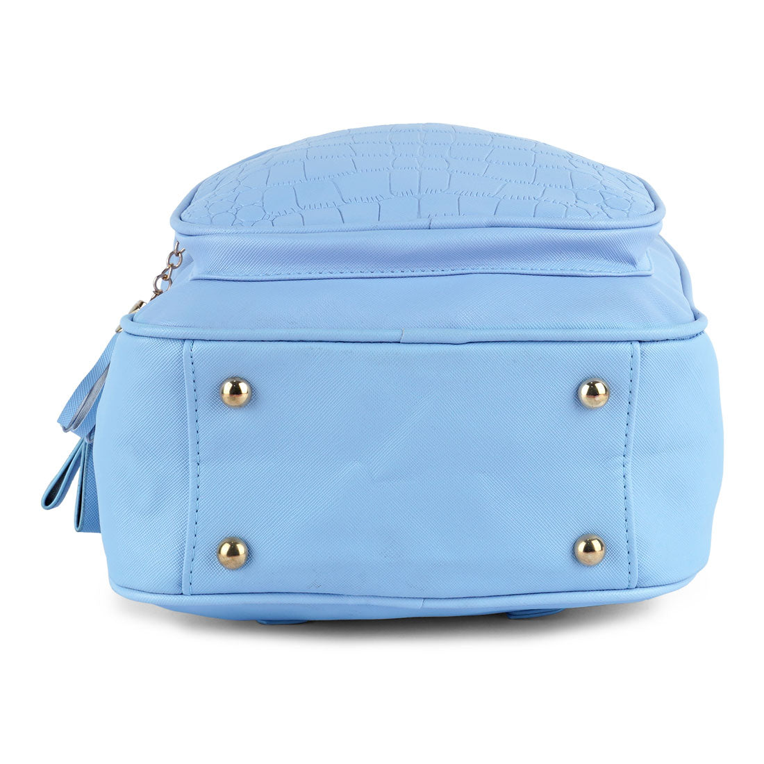 croc patterened mini backpack#color_blue