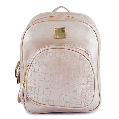 croc patterened mini backpack#color_pink