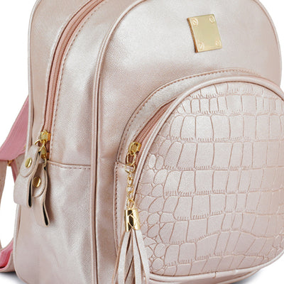 croc patterened mini backpack#color_pink