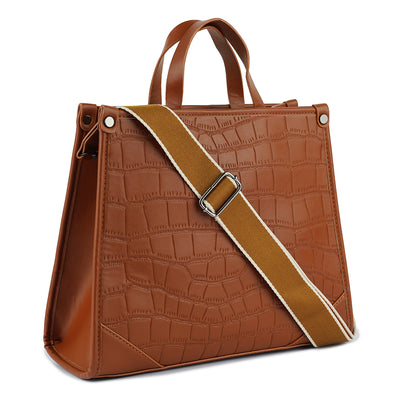 croco hand bag#color_brown