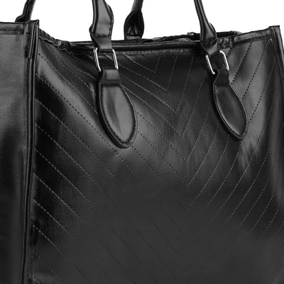 chevron pattern tote bag#color_black