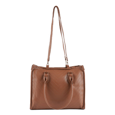 chevron pattern tote bag#color_brown