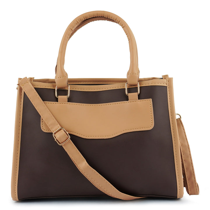 color block tote bag#color_brown