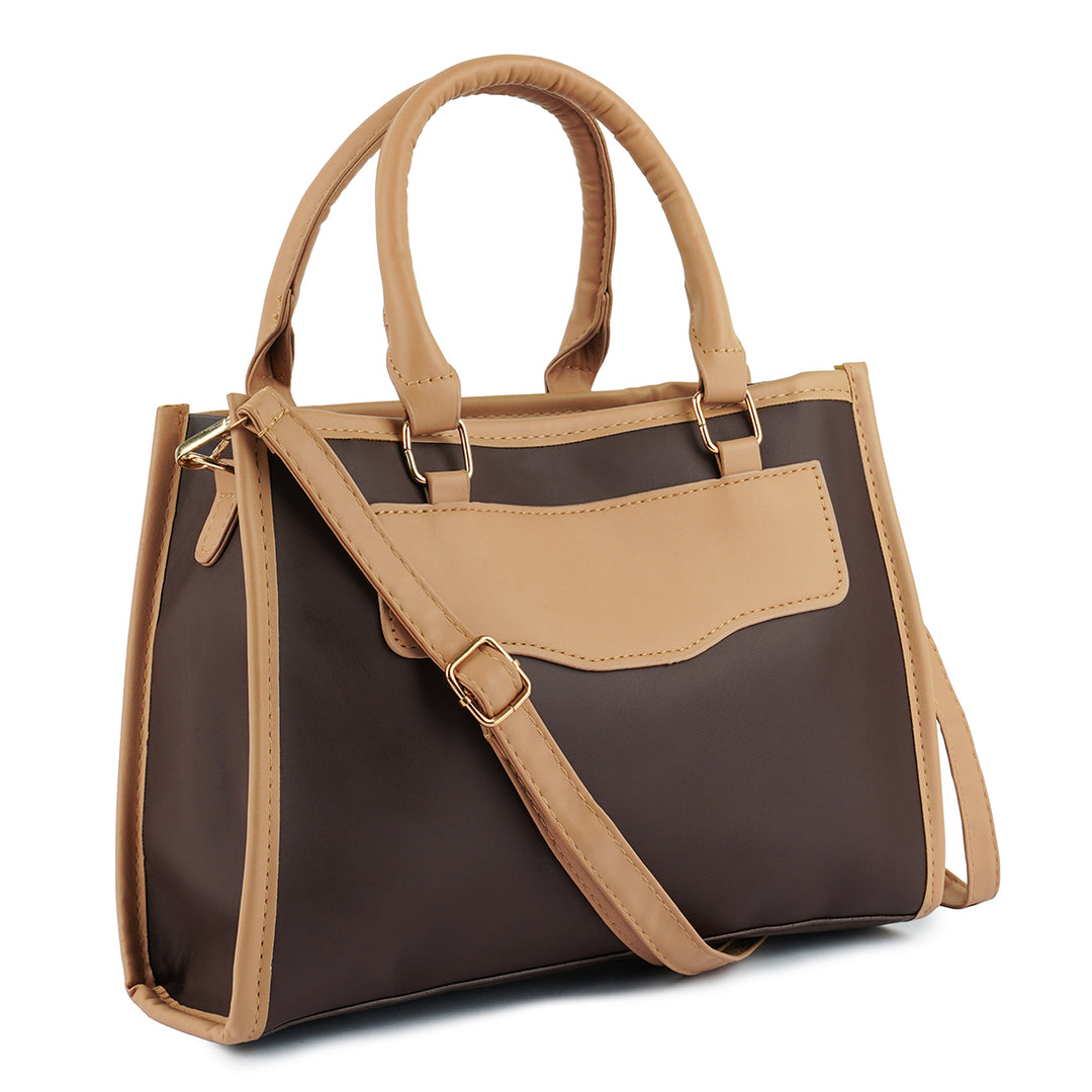 color block tote bag#color_brown