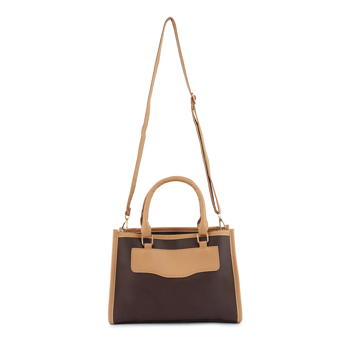 color block tote bag#color_brown