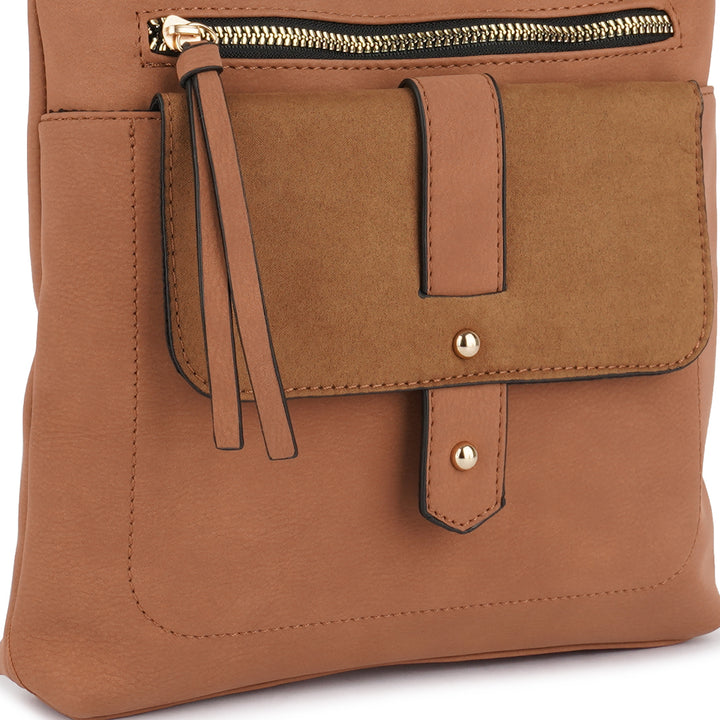 Brown PU Sling Bag