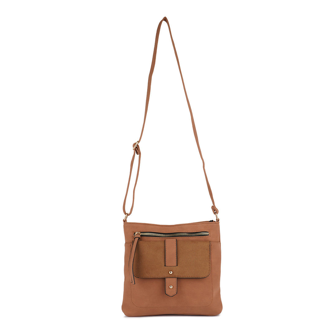 Brown PU Sling Bag