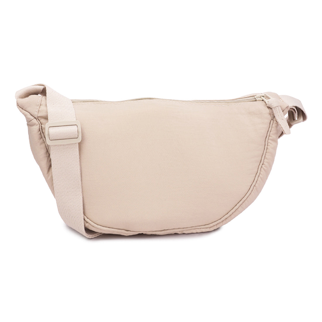 adjustable strap nylon mini shoulder bag#color_off-white