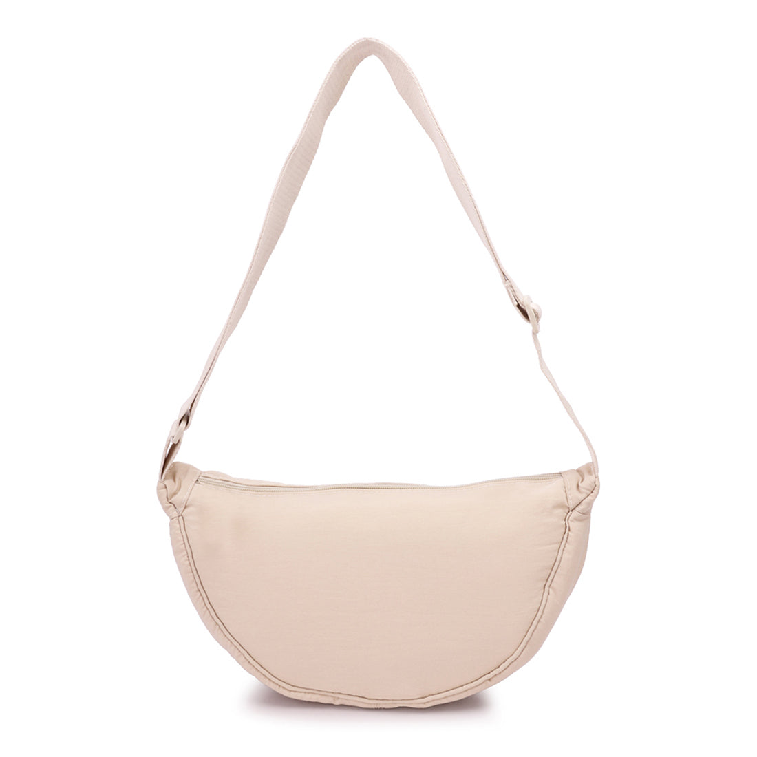 adjustable strap nylon mini shoulder bag#color_off-white
